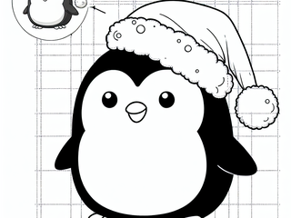 Cute Penguin with Santa Hat.png