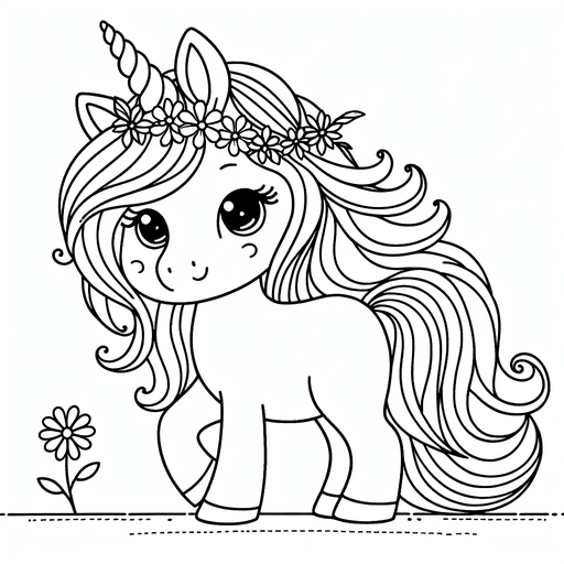 Magical Unicorn with a Flower Crown.png
