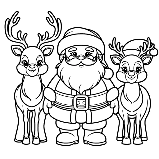 santa and his reindeer